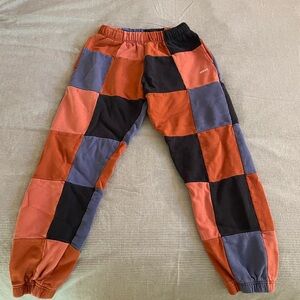 Obey Patchwork Joggers - Black, Rust, Blue